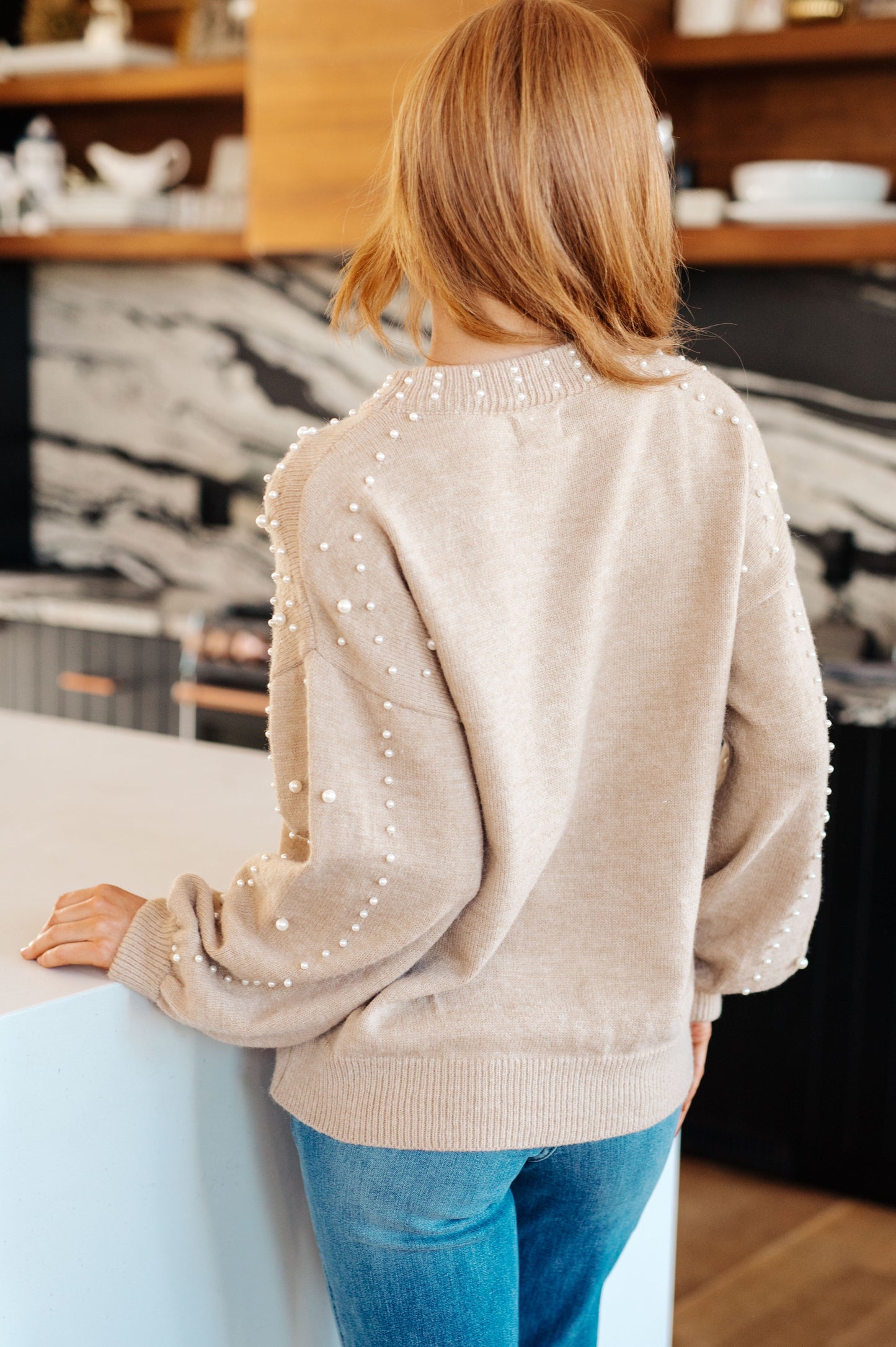 String Me Along Pearl Accent Sweater (Online Exclusive)