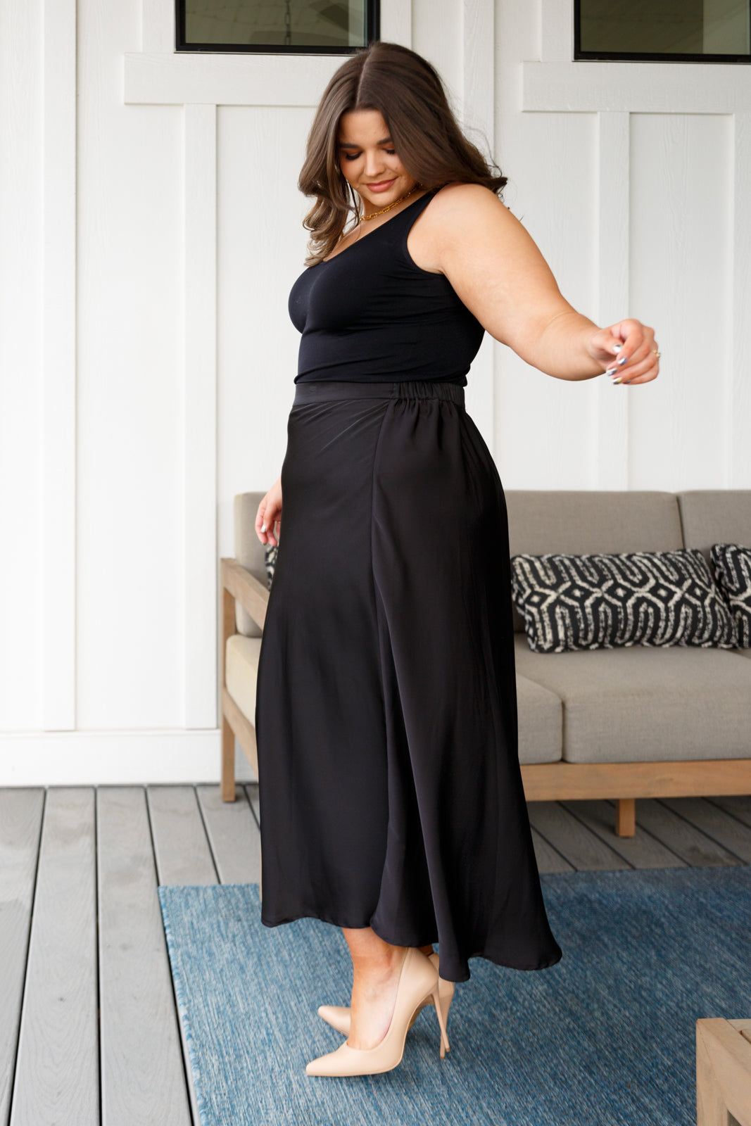 Black maxi skirt clearance online