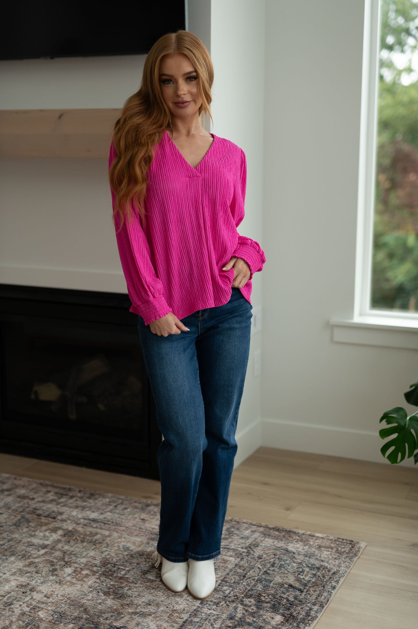 Very Refined V-Neck Blouse (Online Exclusive)