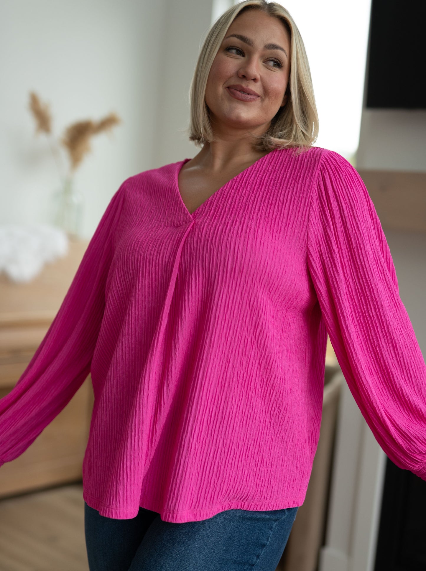 Very Refined V-Neck Blouse (Online Exclusive)