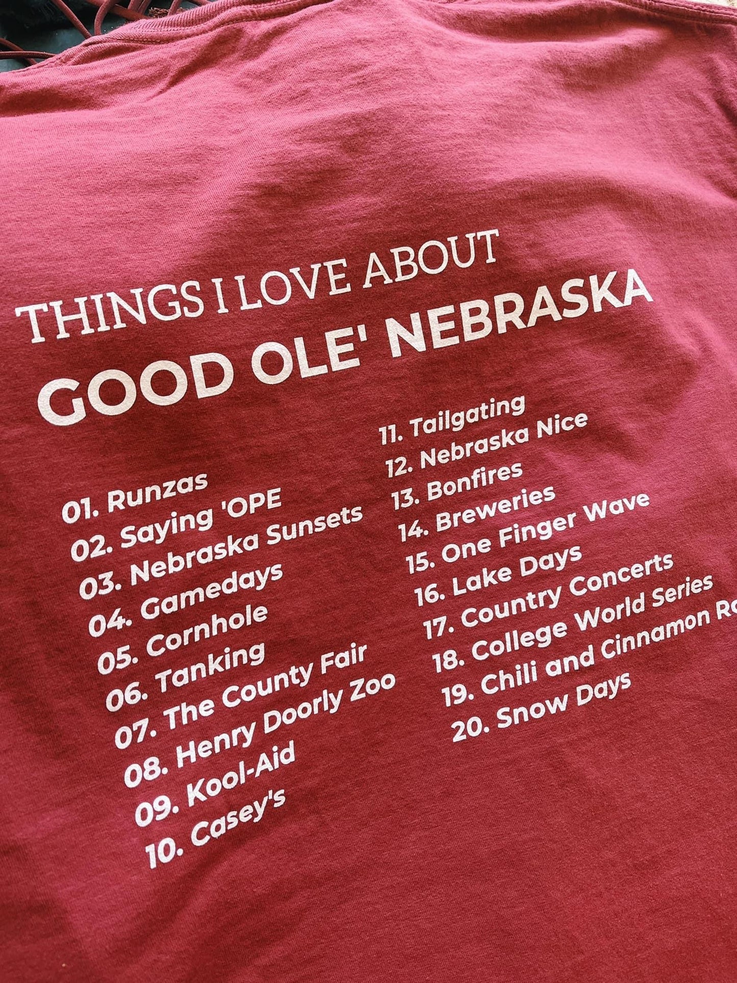 Things I Love About Nebraska Graphic Tee